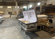 ISO9001 تابوت تزئینی فولاد ضد زنگ قابل سفارشی سازی برای ترتیبات تدفین