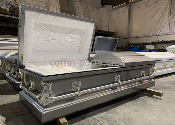 تابوت فلزی فولاد ضد زنگ قابل سفارشی سازی برای دستگیره خاکسپاری