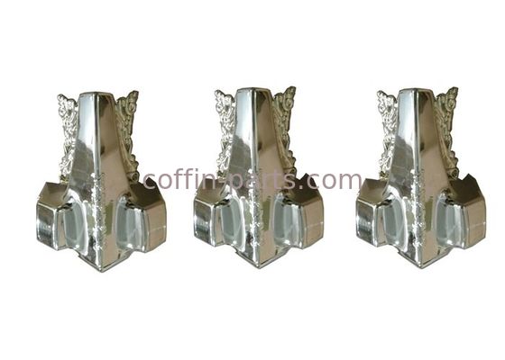 Plastic Customized Casket Accessories Gold - Plating Funeral Decoration With Iron Tubes