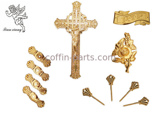 Gold / Silver / Copper Burial Coffin Accessories , Casket Hardware Suppliers