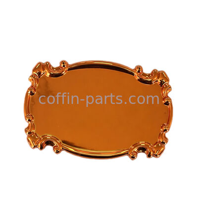 Glossy Mirror Surface Curly Scroll Frame Oval Plastic Casket Name Plate Funeral Coffin Fitting