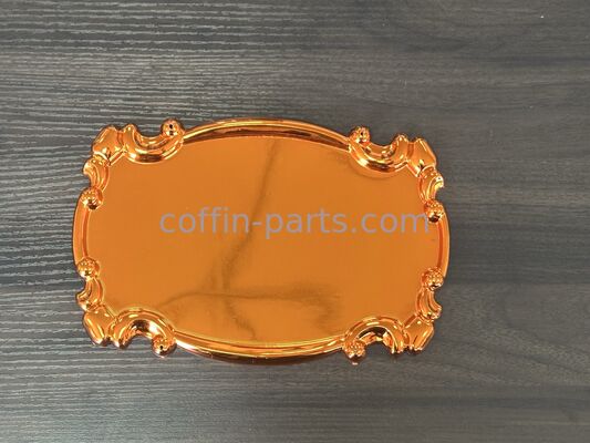 Glossy Mirror Surface Curly Scroll Frame Oval Plastic Casket Name Plate Funeral Coffin Fitting